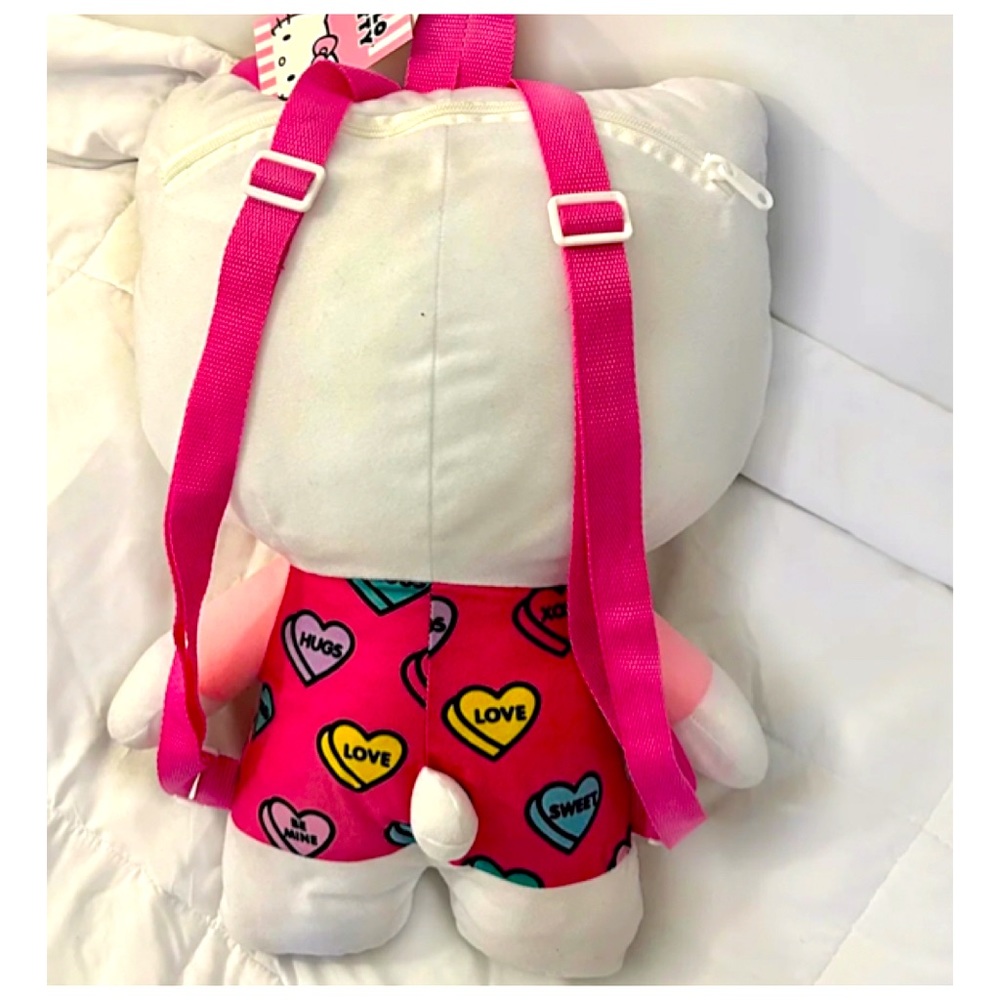 NEW Hello Kitty Jumbo Valentine's Plush Backpack - Picture 7 of 7